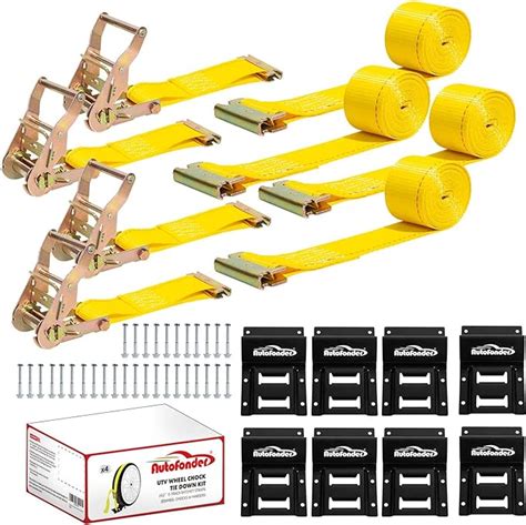 Wheel Chock Tie Down Kit 1986lb Break Strength Utv Tie