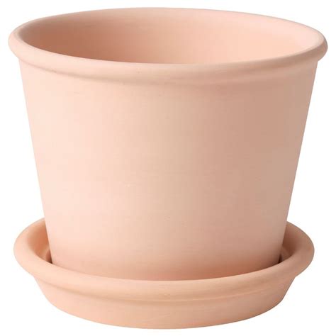 Muskotblomma Plant Pot With Saucer Indoor Outdoor Terracotta