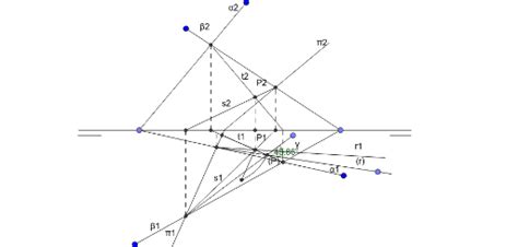 Ángulo formado por dos planos sistema diédrico GeoGebra