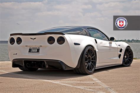 White Corvette ZR1 on HRE P43S