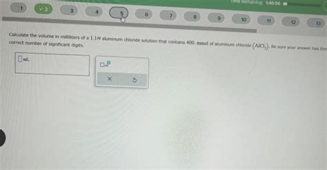 Solved Calculate The Volume In Milliliters Of A M Chegg