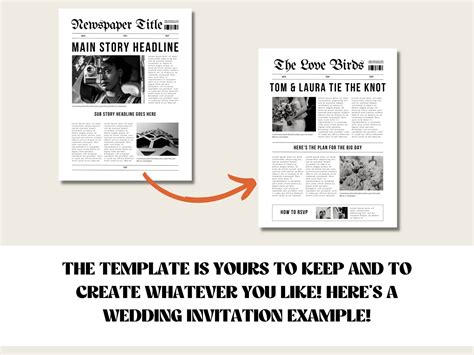 Newspaper Template Canva Canva Newspaper Template Wedding Newspaper ...