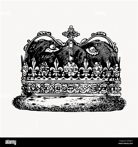 King's crown clipart, vintage illustration vector Stock Vector Image ...