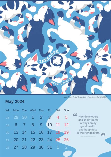 Inkscape Calendar May 2024 Printable A3 Inkspace The Inkscape