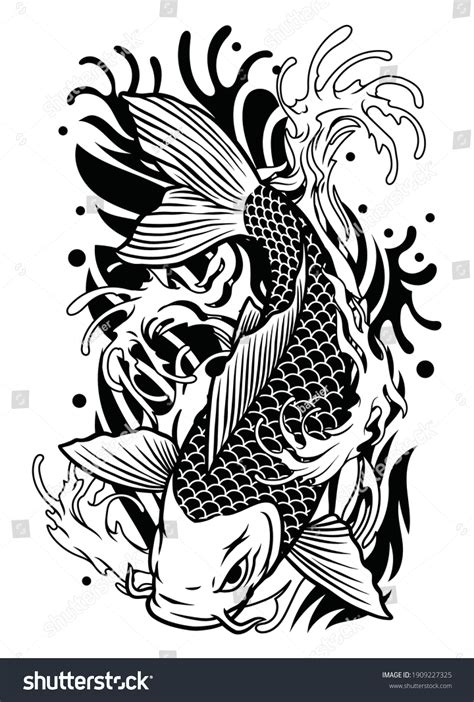 Koi Fish Tattoo Design Classic Japan Stock Vector (Royalty Free ...