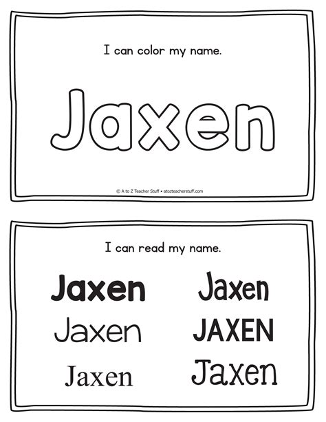 Names A To Z Teacher Stuff Printable Pages And Worksheets