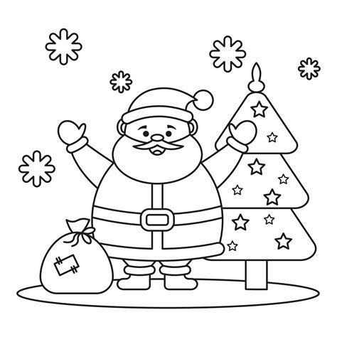 Santa Claus Christmas Drawing Clipart Coloring Outline Printable Pages Line Template Easy Clip ...