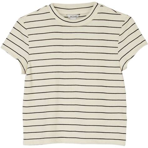 Monki New Mia Top 17 Liked On Polyvore Featuring Tops Shirts T Shirts Sleek Stripes