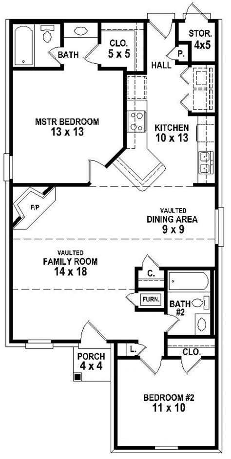 42 Simple House Plans 2 Bedroom 2 Bath Modern New Home Floor Plans