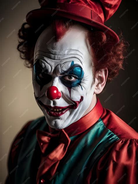 Premium AI Image | Portrait of a scary clown on a dark background ...