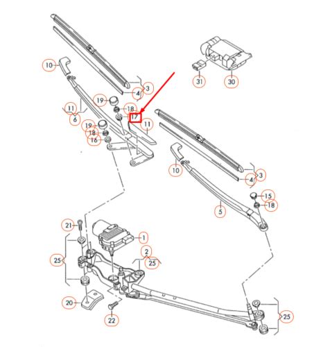 Volkswagen TOUAREG 7L Bague De Lave Glace Bras D Essuie Glace 7L0955693