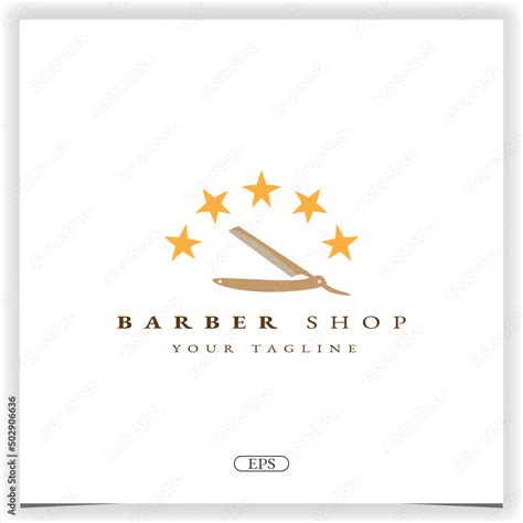 Barber Shop Haircut And Shave Logo Premium Elegant Template Vector Eps