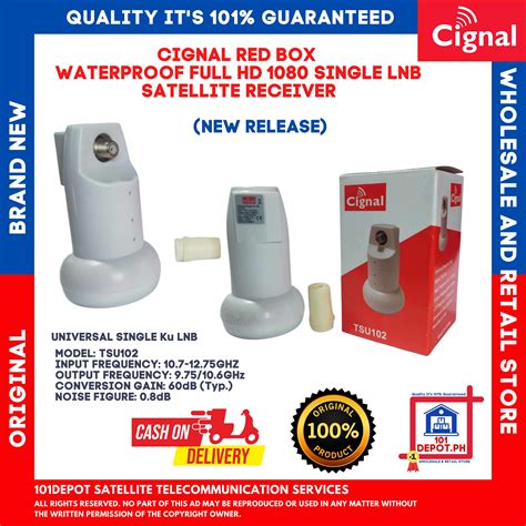 CIGNAL LNB UNIVERSAL WATERPROOF FULL HD 1080 SINGLE SATELITE RECEIVER