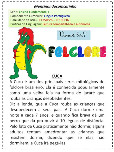 Lendas Dos Personagens Do Folclore Em PDF Para Imprimir Folklore Logos