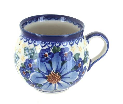 Blue Rose Polish Pottery Daisy Surprise Bubble Mug