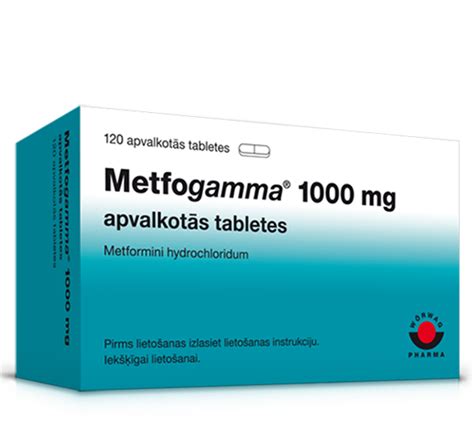 Metfogamma 500 mg 850 mg 1000 mg apvalkotās tabletes Wörwag Pharma