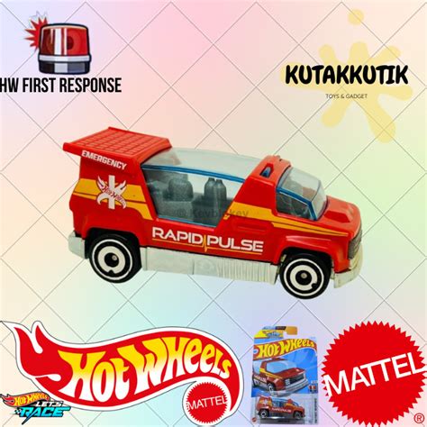 MERAH Hot Wheels Ambulance Car Emergency Rapid Pulse Red Lot M HW First Response Shopee