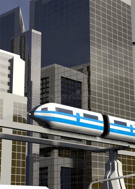 Cidade Futurista D Illustration Maglev Ilustra O Stock