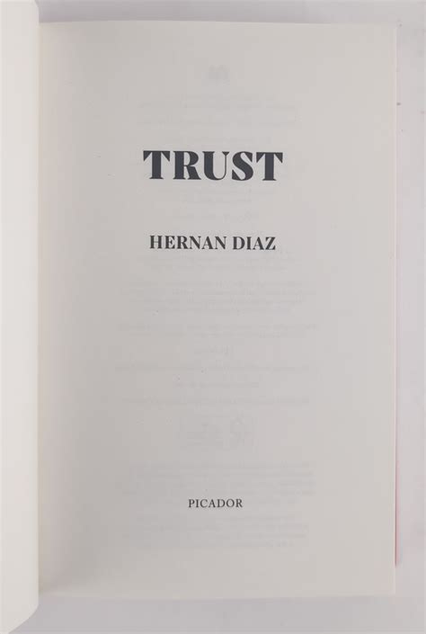 TRUST Signed | Hernan Diaz | First UK Edition, First Printing, Limited