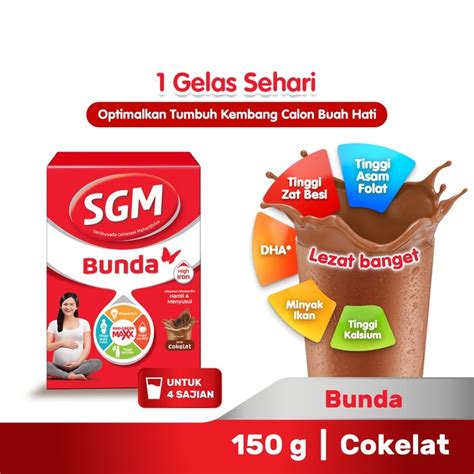 Jual SGM Bunda Susu Hamil Menyusui Coklat 150 Gr Box 150Gr 300