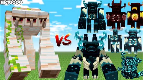 3 Headed Mutant Iron Golem Vs All Warden Youtube