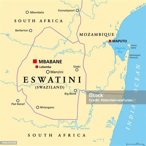 Eswatini Formerly Named Swaziland Political Map向量圖形及更多信息圖形圖片 信息圖形 南非