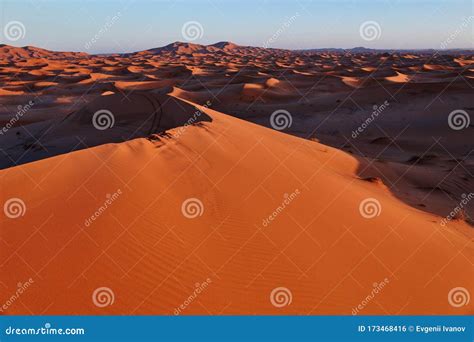 Endless Sands Of The Sahara Desert The Hot Scorching Sun Shines On The