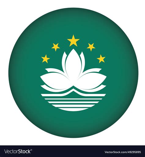 Macau flag round shape Royalty Free Vector Image