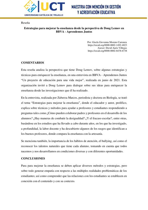 PDF Estrategias para mejorar la enseñanza desde la perspectiva de