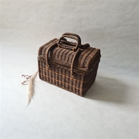 Rattan Wicker Suitcase Etsy