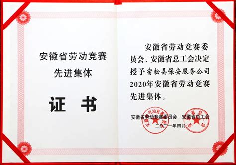 【荣誉】2021年公司获得安徽省劳动竞赛先进集体