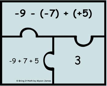 Adding Subtracting Integers Puzzles Activity By Bring It Math