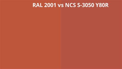 Ral 2001 Vs Ncs S 3050 Y80r Ral Colour Chart Uk