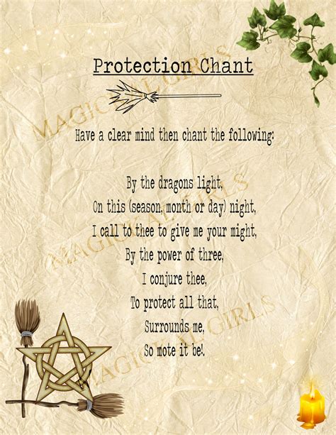 Spell Bundle Protection Printable Etsy