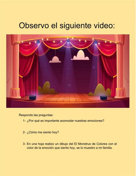 Emociones Con El Monstruo De Colores Activity Live Worksheets