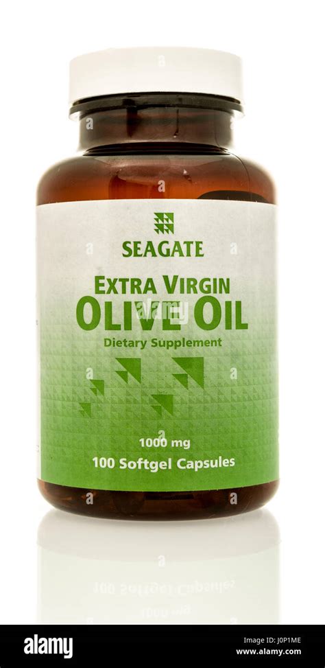 Winneconne Wi 11 April 2017 A Bottle Of Extra Virgin Olive Oil Capsules Made By Seagate On