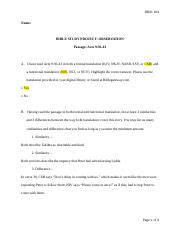 Bible Study Project Observation Assignment Docx Bibl Name Bible