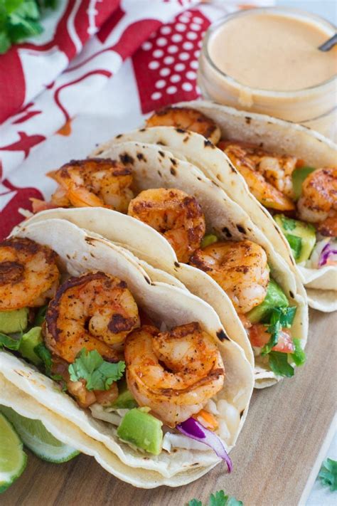 Easy Shrimp Tacos With Pineapple Chipotle Sauce Recipe Shrimp Tacos