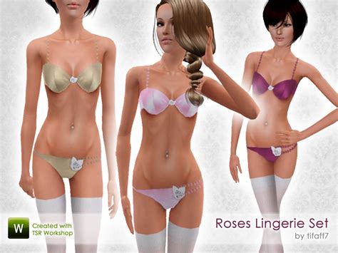 The Sims Resource Roses Lingerie Set