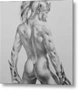 Original Drawing Sketch Charcoal Chalk Male Nude Gay Interst Man Art