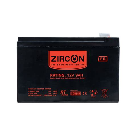 BATTERIES แบตเตอรสำหรบเครองสำรองไฟ ZIRCON 12V 9 0AH BLACK