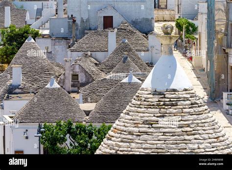 Alberobello Bari Province Apulia Italy Exterior Of The Famous