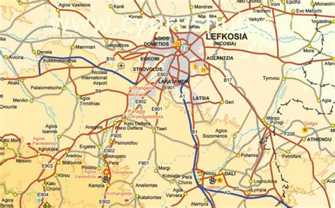 Nicosia Map Cyprus