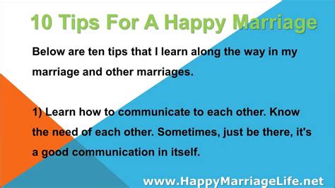 10 Tips For A Happy Marriage Youtube