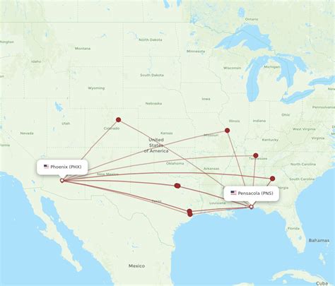 All Flight Routes From Phoenix To Pensacola Phx To Pns Flight Routes