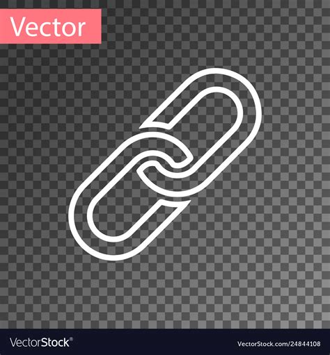 White chain link icon isolated on transparent Vector Image