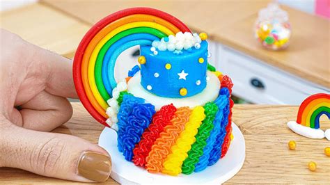 Softest Miniature Rainbow Chocolate Cake Decorating 🌈 Perfect Miniature