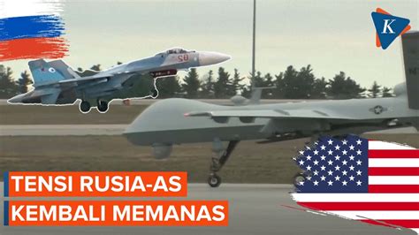 Memanas Jet Tempur Rusia Tabrak Drone As Di Laut Hitam Youtube