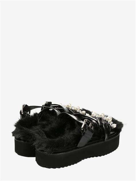 Simone Rocha Faux Fur Platform Sandal Farfetch Jp