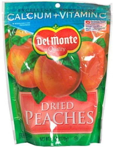 Del Monte Peaches, Dried - 6 oz, Nutrition Information | Innit